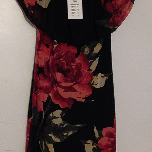 Frank Lyman off-the-shoulder black floral dress - Picture 5 of 5